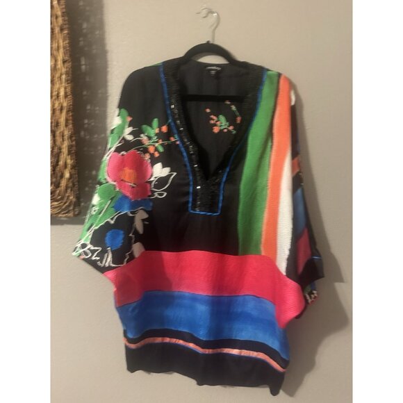 Bebe Dress S Small SILK Kimono Dolman Sleeve Resort Cruise Party SUMMER - Picture 14 of 14